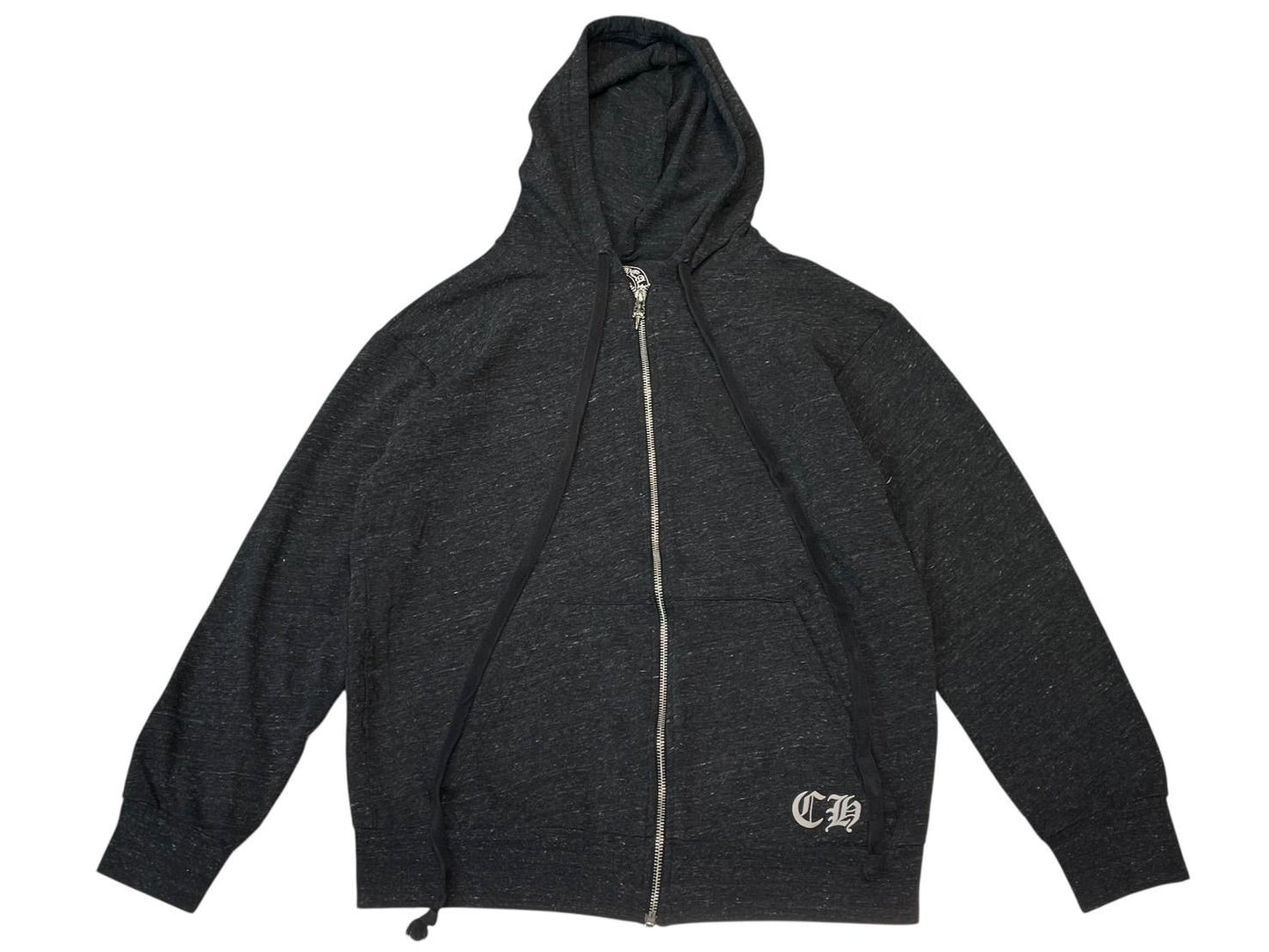 Chrome Hearts Marbled Hoodie Dagger Zip Print Gray