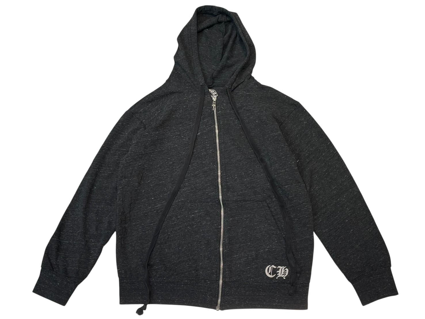 Chrome Hearts Marbled Hoodie Dagger Zip Print Gray
