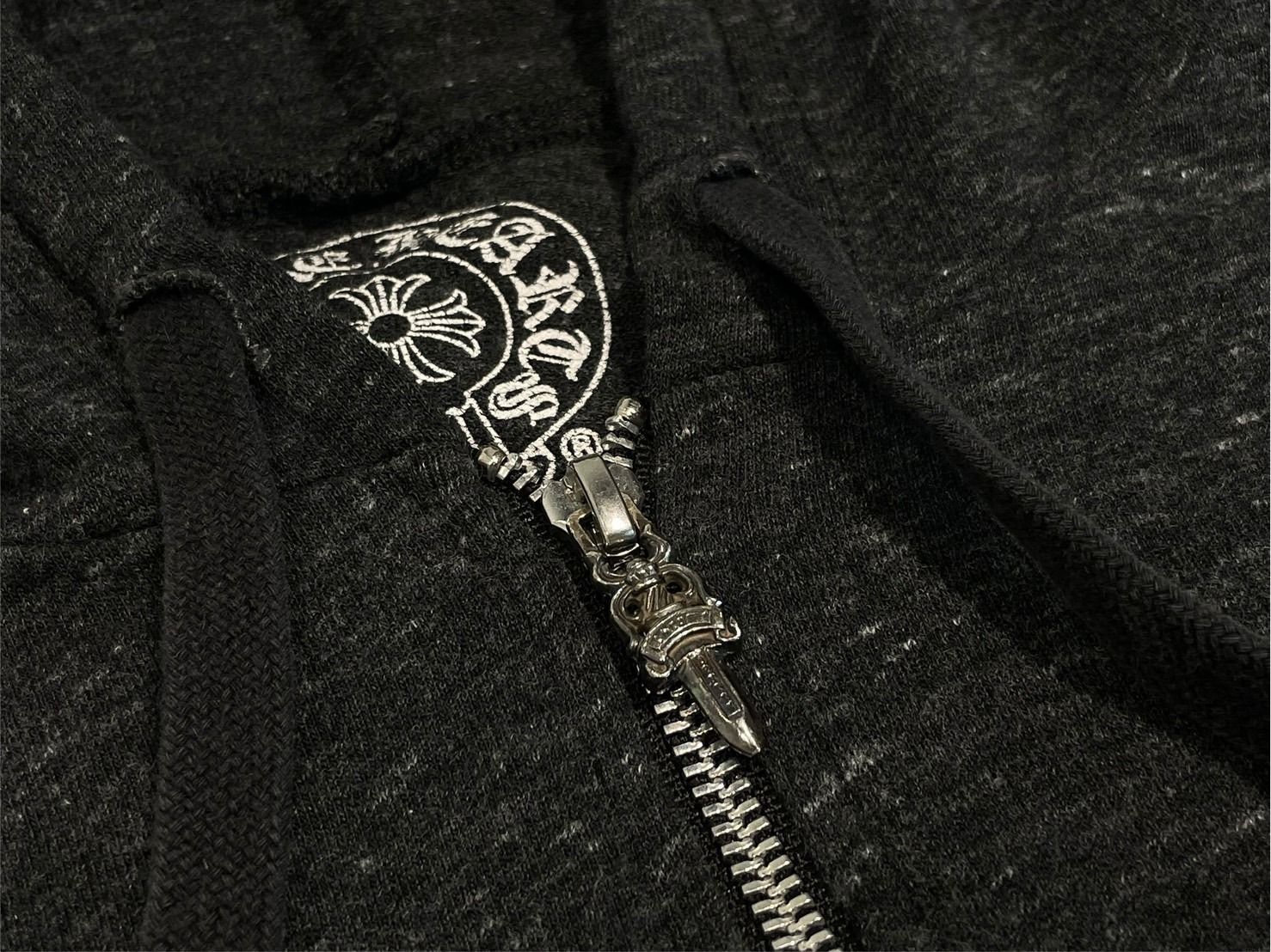 Chrome Hearts Marbled Hoodie Dagger Zip Print Gray — view 4