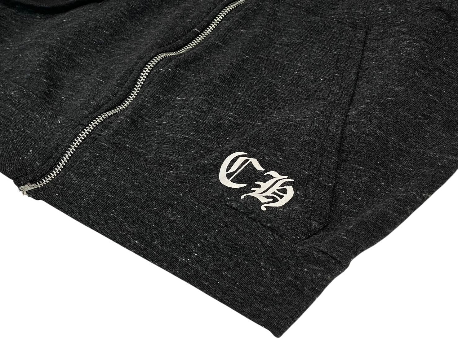 Chrome Hearts Marbled Hoodie Dagger Zip Print Gray — view 5