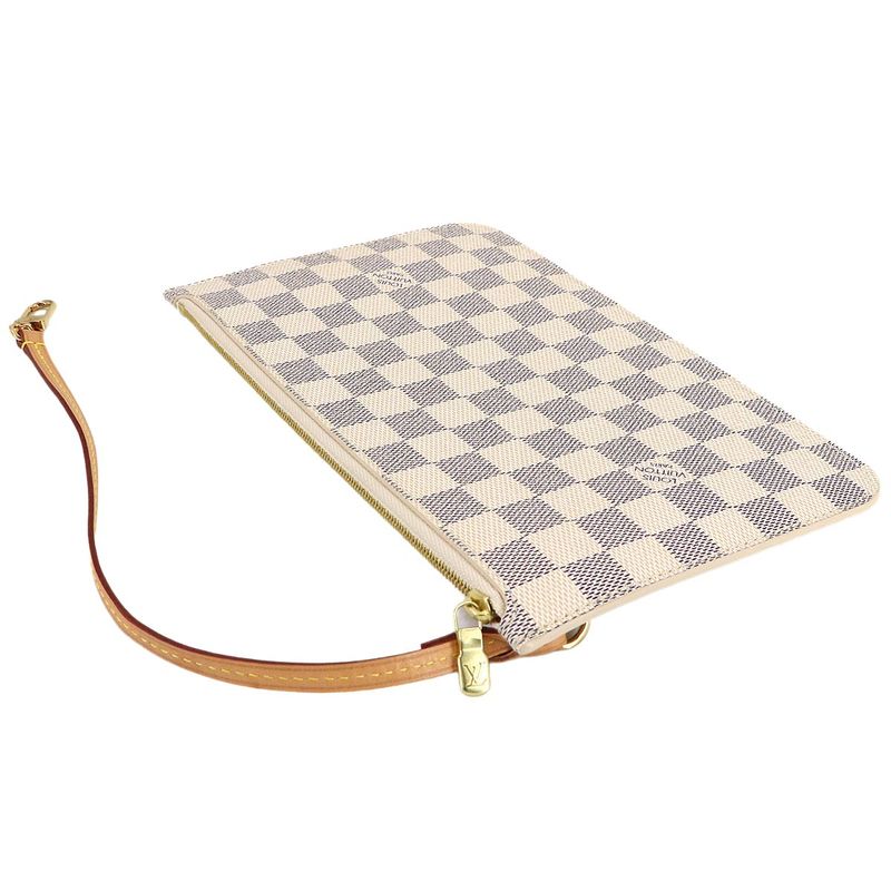 Louis Vuitton Damier Azur Pouch Beige Gold