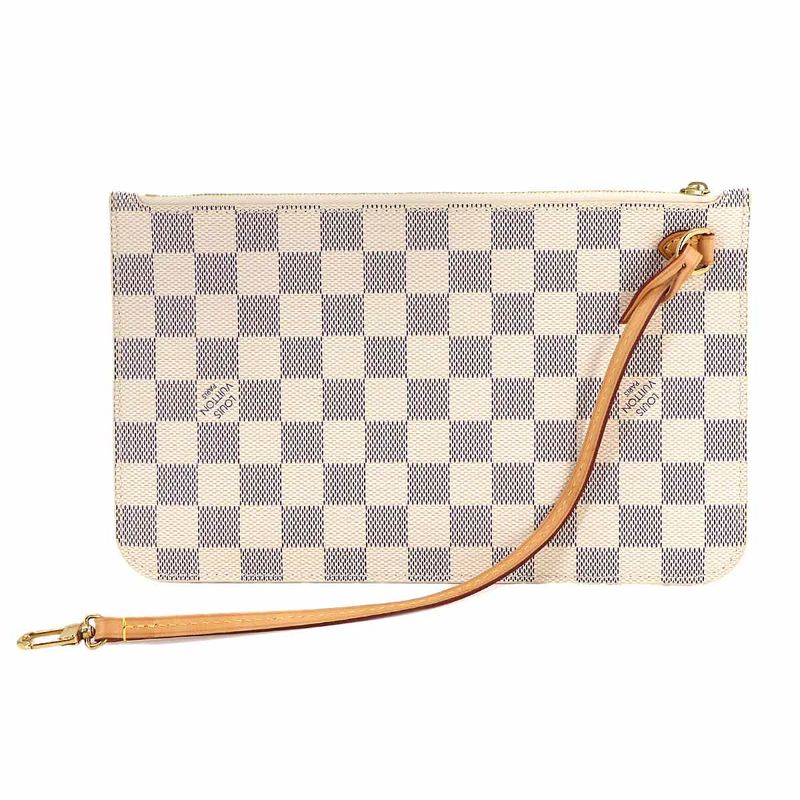 Louis Vuitton Damier Azur Pouch Beige Gold