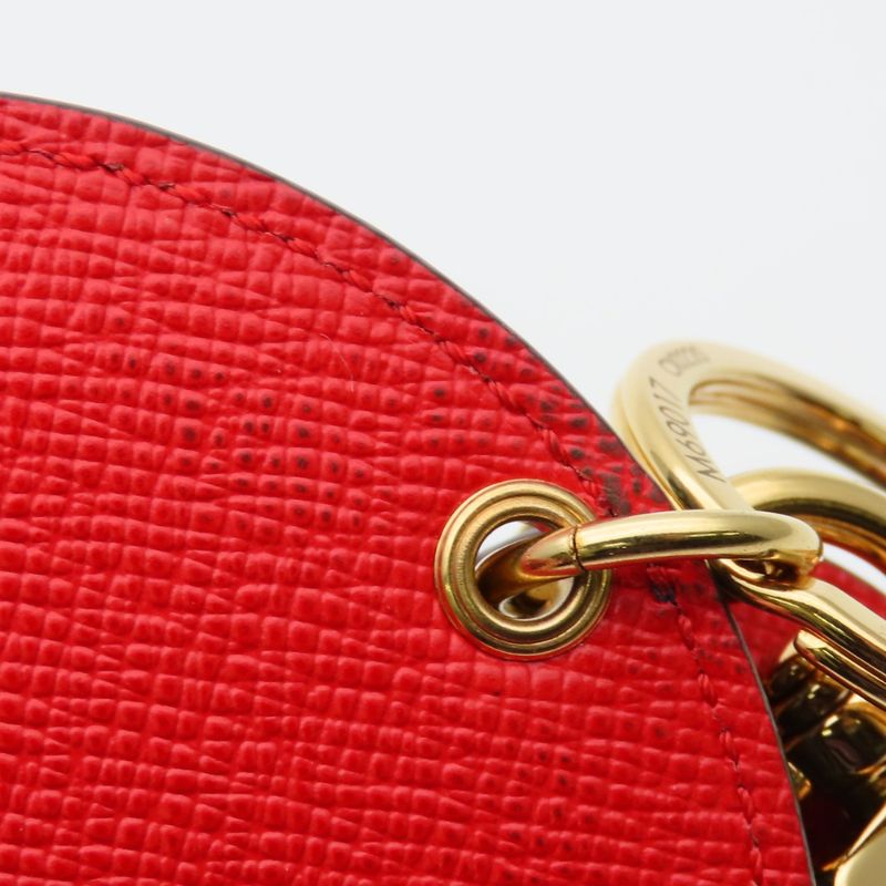 Louis Vuitton Key Holder Porte Cles Monogram Denim Leather Blue Red Gold Ring