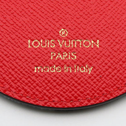 Louis Vuitton Key Holder Porte Cles Monogram Denim Leather Blue Red Gold Ring