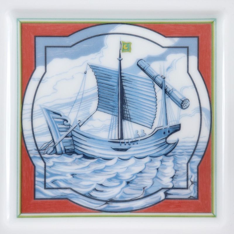 Hermes Ashtray Sailing Pottery Green _