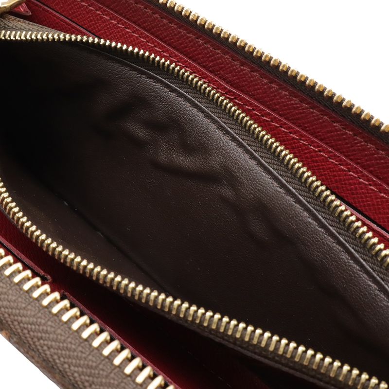 Louis Vuitton Monogram Portefeuille Clemence Zip Around Wallet Fuchsia