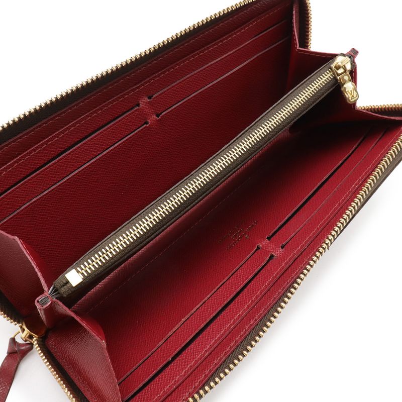 Louis Vuitton Monogram Portefeuille Clemence Zip Around Wallet Fuchsia