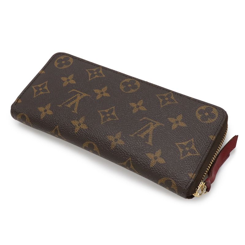 Louis Vuitton Monogram Portefeuille Clemence Zip Around Wallet Fuchsia