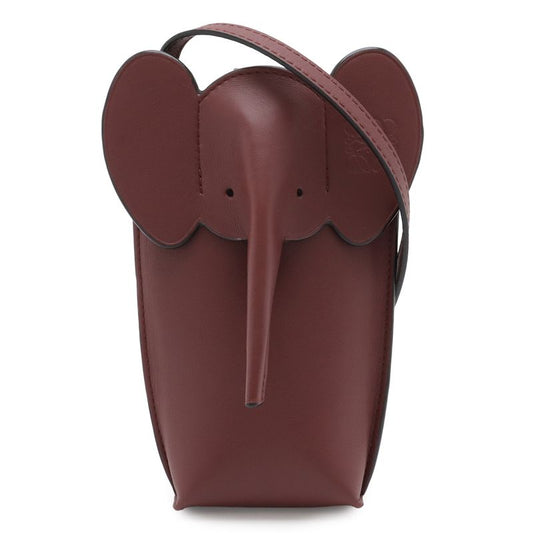 Loewe Elephant Pocket Shoulder Bag Pouch Pochette Animal Wine Red