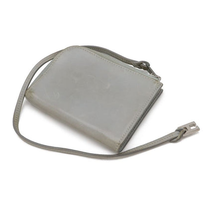 Hermes Remix Card Case Passcase L-shape Zipper Strap Leather Light Gray