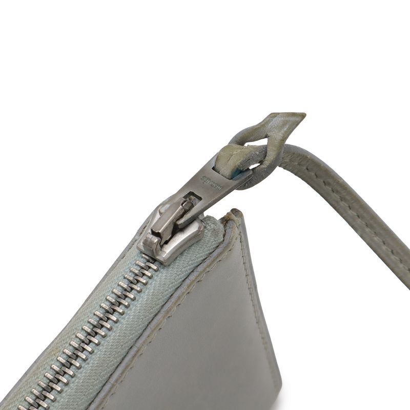 Hermes Remix Card Case Passcase L-shape Zipper Strap Leather Light Gray