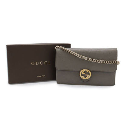 Gucci Interlocking Logo Chain Wallet Shoulder Bag 2-Way Clutch