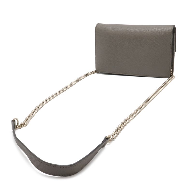 Gucci Interlocking Logo Chain Wallet Shoulder Bag 2-Way Clutch