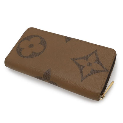 Louis Vuitton Monogram Giant Reverse Zippy Wallet Zip Around Light Brown