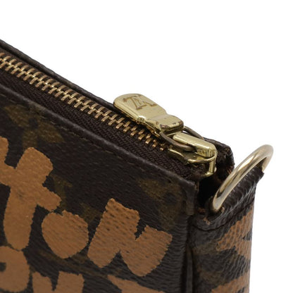 Louis Vuitton Monogram Graffiti Pochette Pouch Handbag Peach