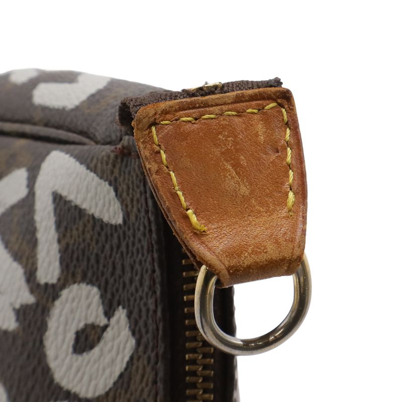 Louis Vuitton Monogram Graffiti Pochette Pouch Handbag Argen Gray Arjan