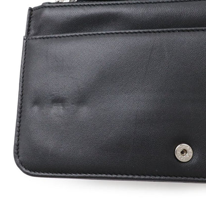 Chanel CC Logo Chain Wallet Shoulder Bag Pochette Crossbody Leather Black