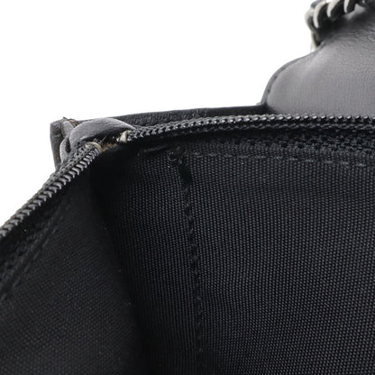 Chanel CC Logo Chain Wallet Shoulder Bag Pochette Crossbody Leather Black