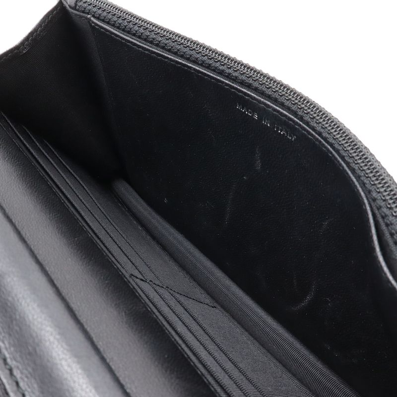 Chanel CC Logo Chain Wallet Shoulder Bag Pochette Crossbody Leather Black