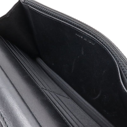 Chanel CC Logo Chain Wallet Shoulder Bag Pochette Crossbody Leather Black