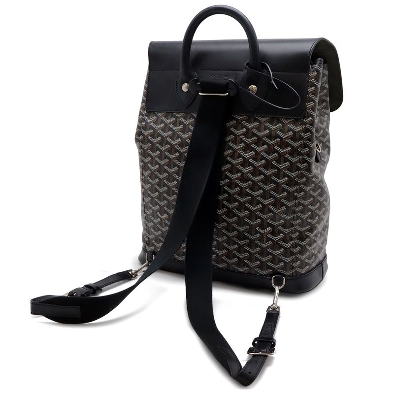 Goyard Alpine Backpack MM Sac Leather Black Brown White