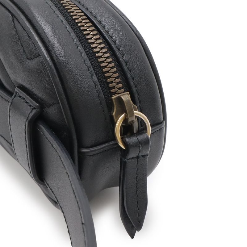 Gucci GG Marmont Belt Bag Waist Pouch Quilted Leather Black