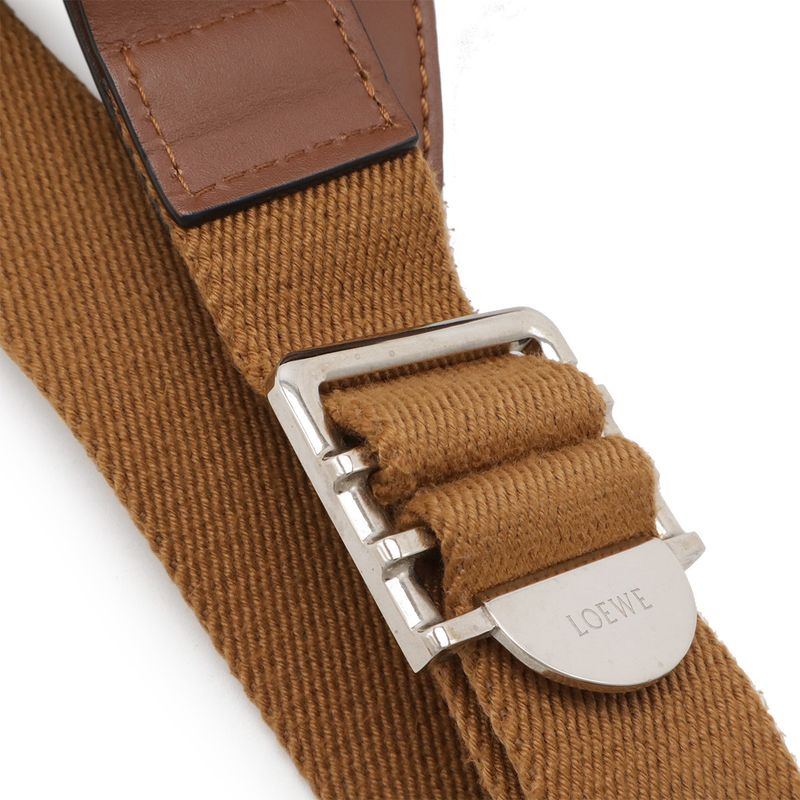 Loewe Anagram Military Bum Bag Crossbody Leather Silver Ha