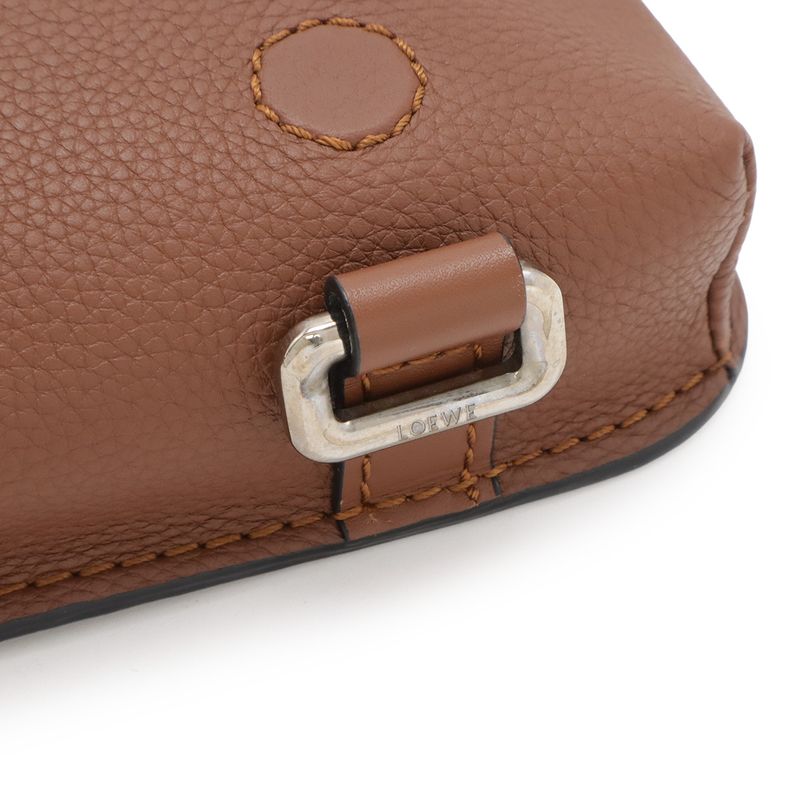 Loewe Anagram Military Bum Bag Crossbody Leather Silver Ha