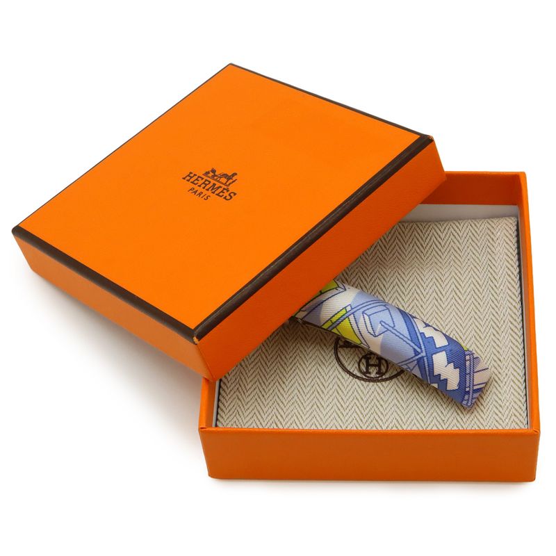Hermes Eclipse PM Barrette Hair Clip Legend Blue White-yellow