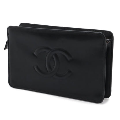 Chanel CC Logo Quilted Makeup Pouch Case Clutch