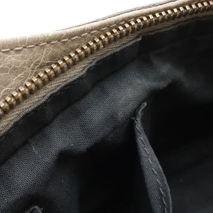 Balenciaga the Hip Shoulder Bag Pochette Crossbody 2-Way Clutch Leather Greige