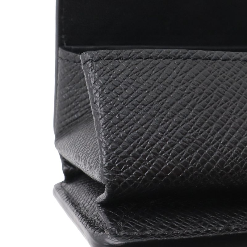 Louis Vuitton Taiga Coin Purse Square Leather Ardoise Black