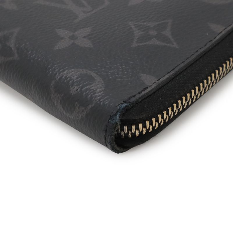 Louis Vuitton Monogram Eclipse Zippy Wallet Vertical Zip Around Black Gray