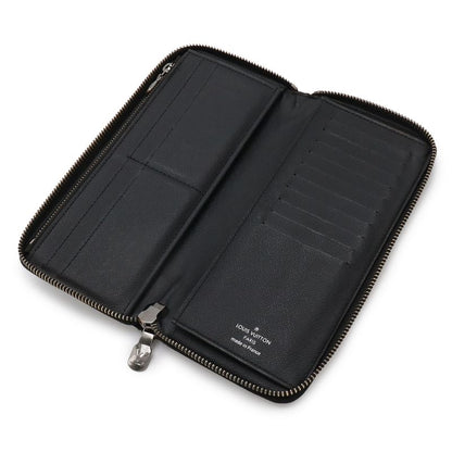 Louis Vuitton Monogram Eclipse Zippy Wallet Vertical Zip Around Black Gray
