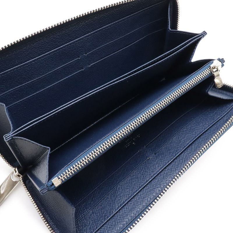 Louis Vuitton Epi Zippy Wallet Zip Around Andy Gobble Navy