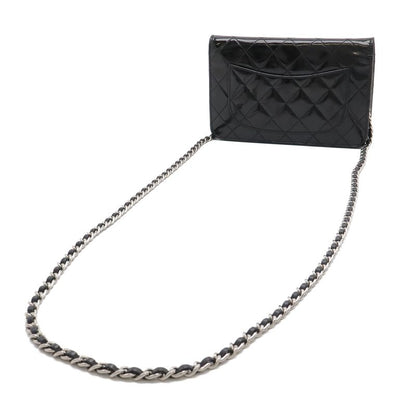 Chanel Quilted CC Logo Chain Wallet Shoulder Bag Enamel Patent