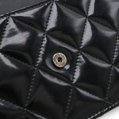 Chanel Quilted CC Logo Chain Wallet Shoulder Bag Enamel Patent
