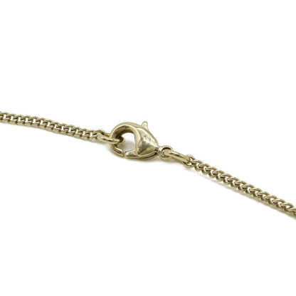 Chanel CC Logo Circle Chain Necklace Pendant Leather Gold Black