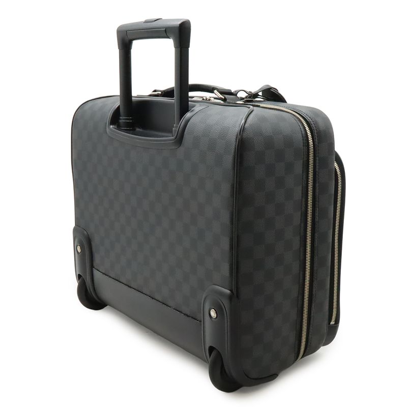 Louis Vuitton Damier Graphite Pilot Case Travel Bag Trolley Black Gray