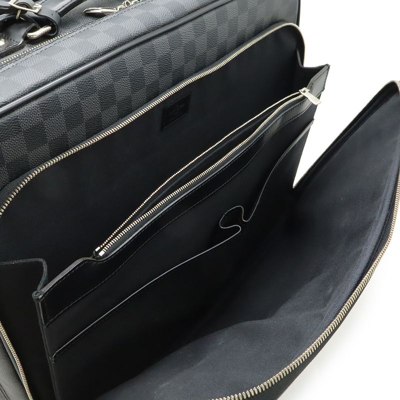 Louis Vuitton Damier Graphite Pilot Case Travel Bag Trolley Black Gray