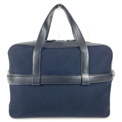 Hermes Handbag Etribel Doc Canvas Leather Black