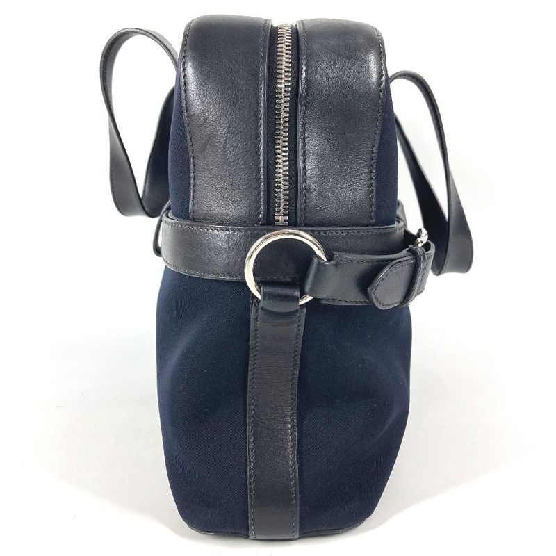 Hermes Handbag Etribel Doc Canvas Leather Black