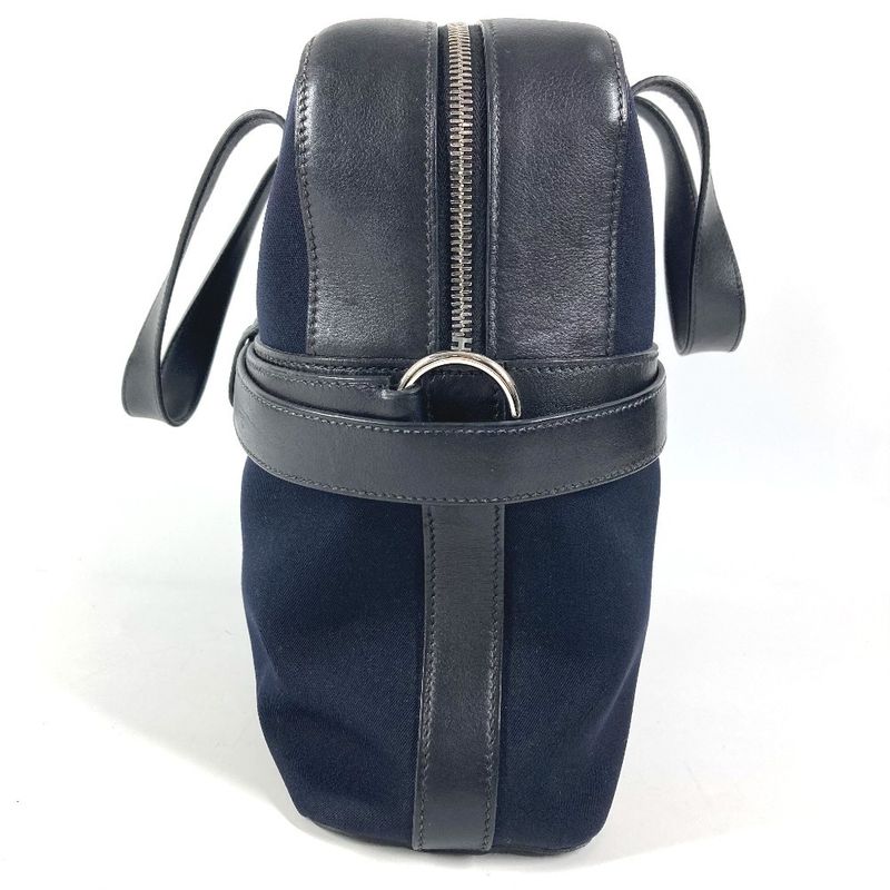 Hermes Handbag Etribel Doc Canvas Leather Black