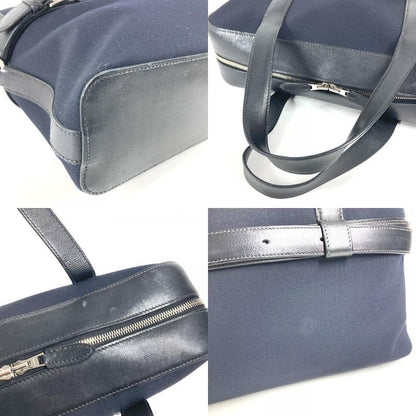 Hermes Handbag Etribel Doc Canvas Leather Black