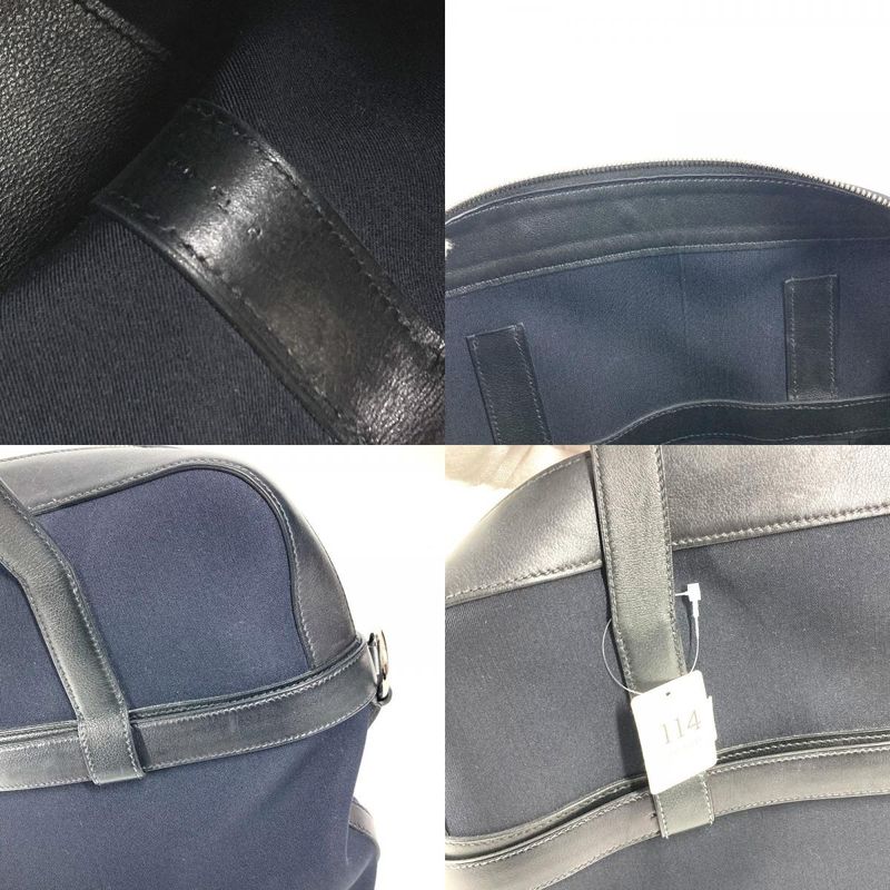 Hermes Handbag Etribel Doc Canvas Leather Black
