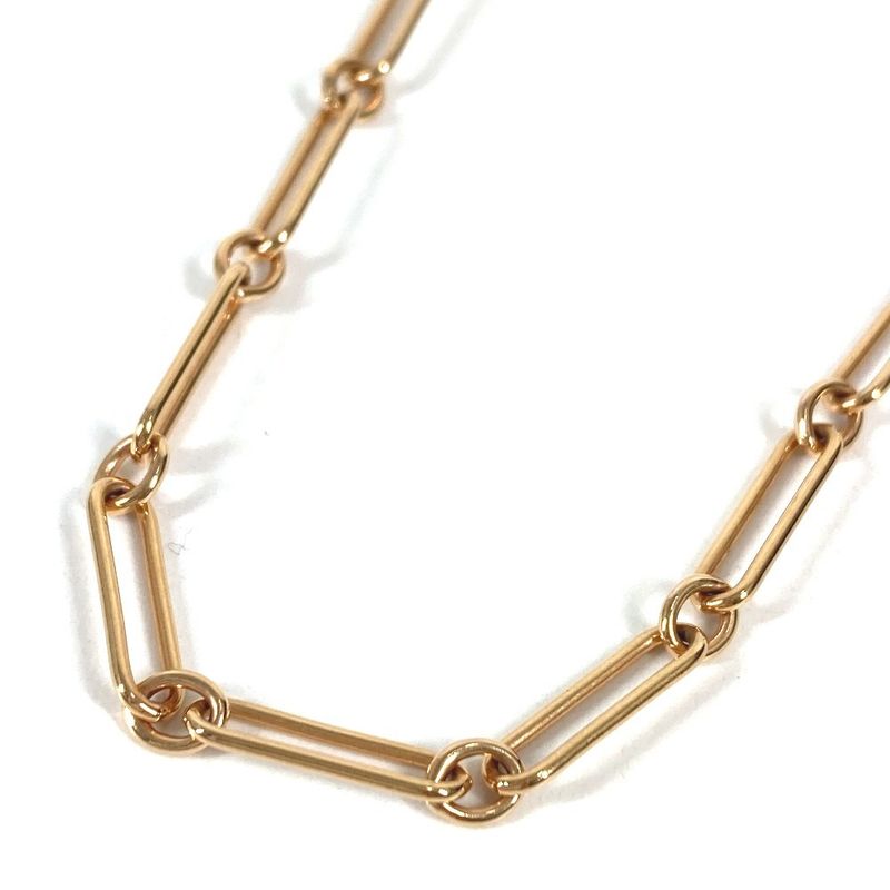 Hermes Necklace Chain Long Metal Pink Gold