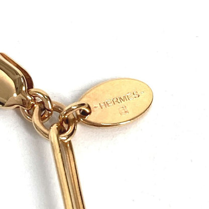Hermes Necklace Chain Long Metal Pink Gold