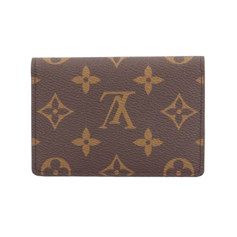 Louis Vuitton Organizer de Poche Monogram Card Case Canvas Brown Rujusari