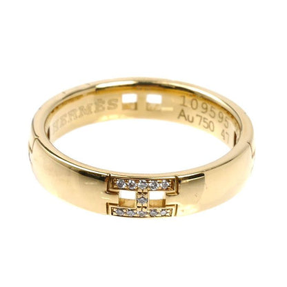 Hermes 18K Yellow Gold Hella Cles Wedding Ring Diamond 47