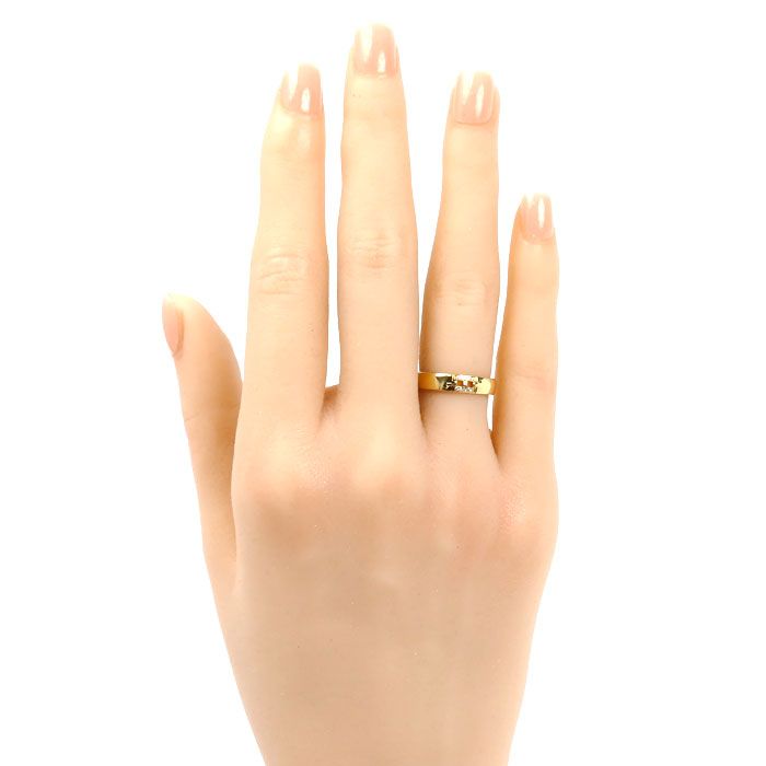Hermes 18K Yellow Gold Hella Cles Wedding Ring Diamond 47